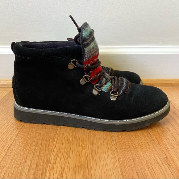 Sketchers BOBS Alpine Keep Trekking Lace Up Boots Ankle Booties Black Size 7.5 - Picture 5 of 9